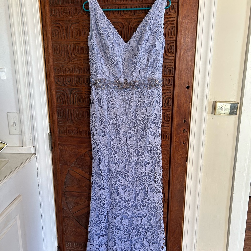 Mon Cheri Lavender Lace Maxi Dress